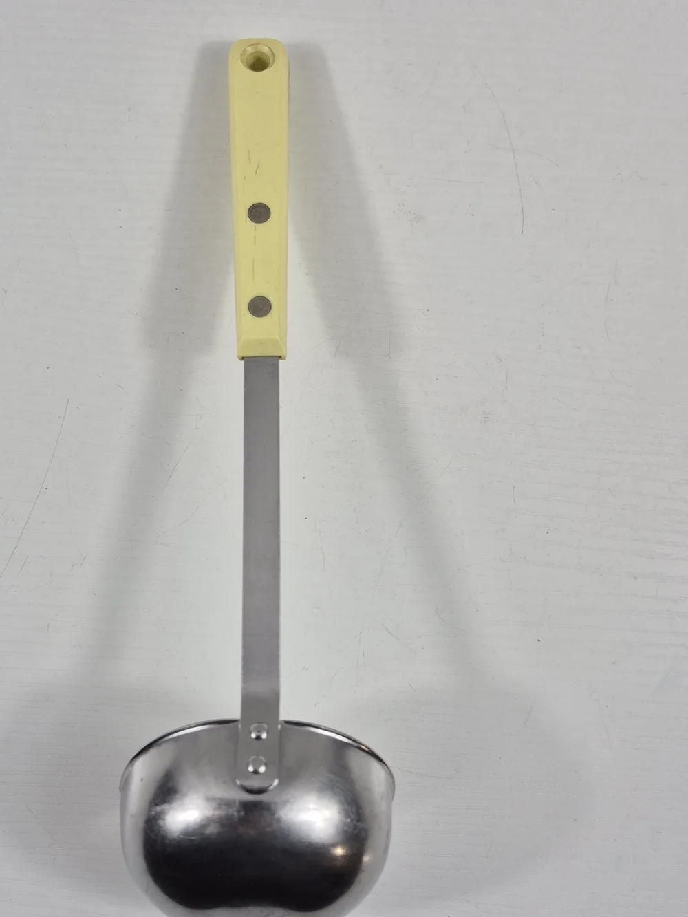 Vintage Ekco Forge Stainless Steel Ladle With Yellow Handle Made In USA